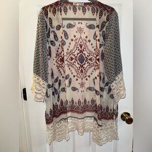 Bohemian Paisley Lace Trim Top